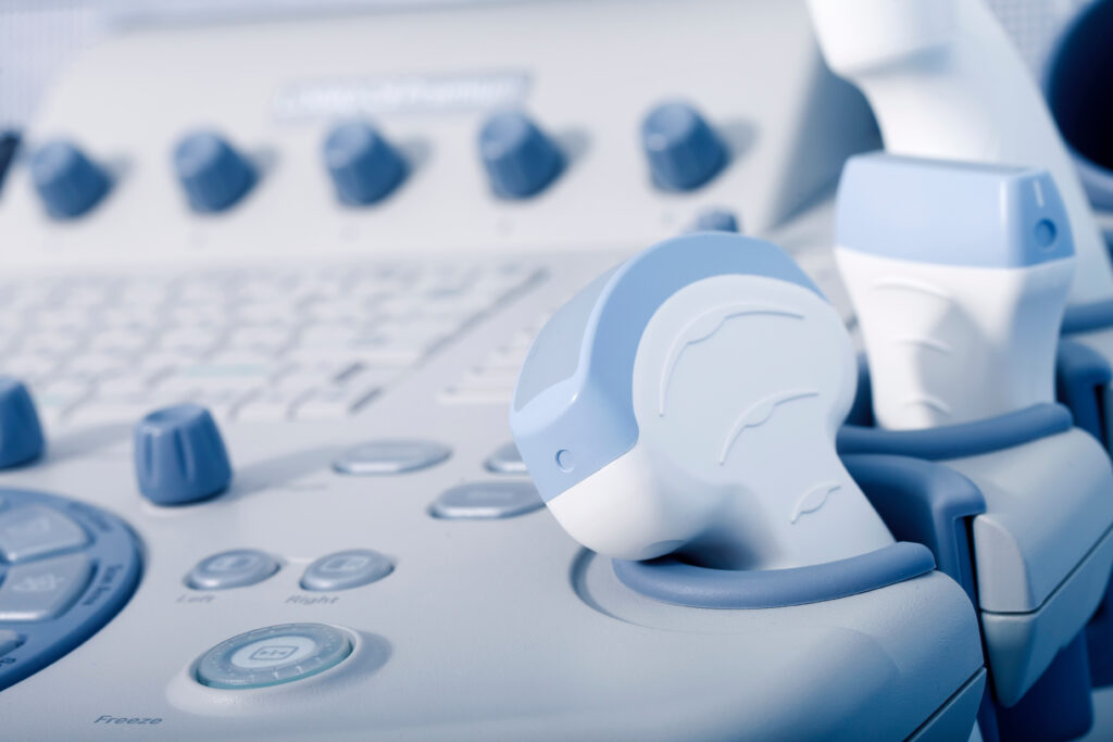 Close-up of an ultrasound machine used for fertility testing