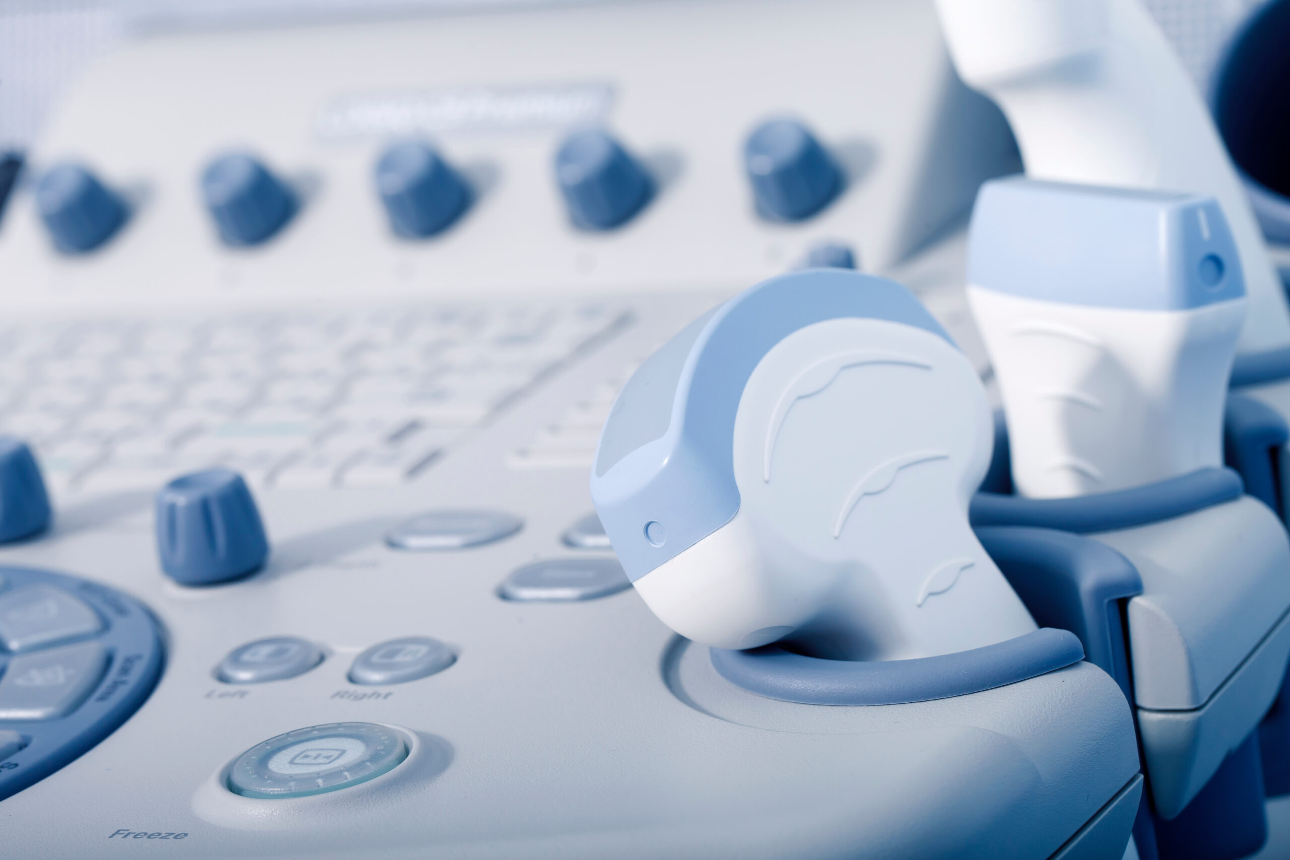 Close-up of an ultrasound machine used for fertility testing